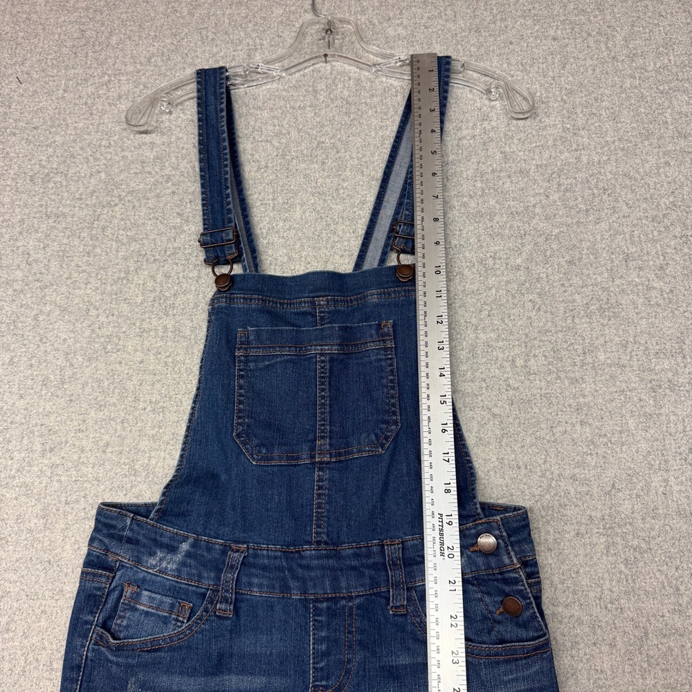 Wax Jean Distressed Denim Overalls Small Dark Blue Ripped Slim Stretch 90092 - Picture 6 of 10